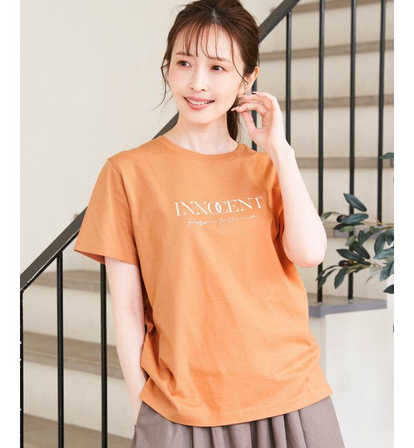 ikka「【親子おそろい】ロゴフォトプリントTシャツ」|Tシャツ・カットソー|オレンジ