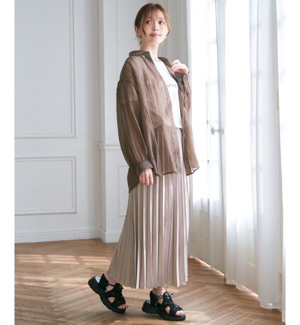 ikka「シアーバックシャーリングシャツ」|シャツ・ブラウス|