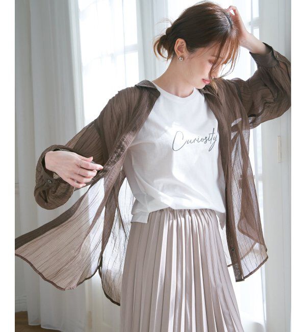 ikka「シアーバックシャーリングシャツ」|シャツ・ブラウス|コーヒー