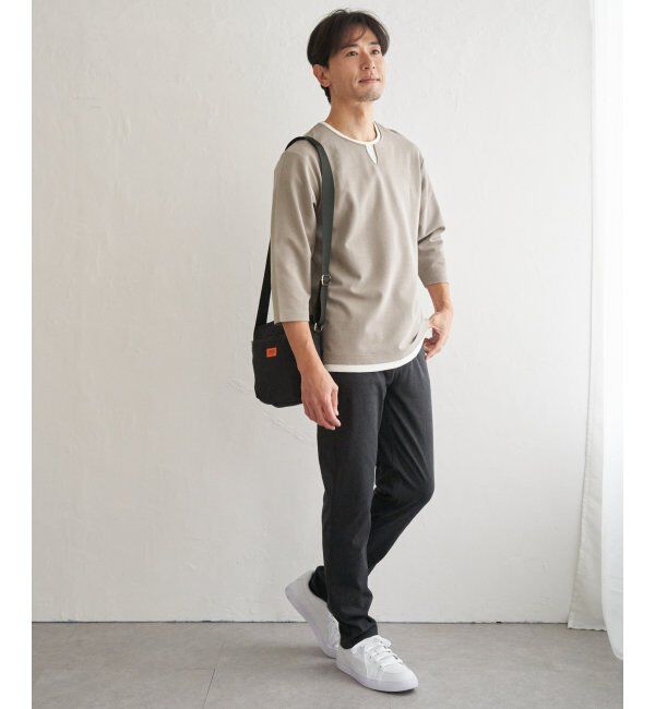 ikka「【抗菌防臭】GOKU楽冷感7分袖キーネック」|Tシャツ・カットソー|