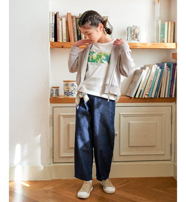 ikka kids「ダンボール裾レイヤージップパーカー（120~160cm）」|Tシャツ・カットソー|