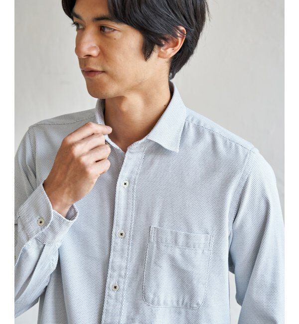 IKKA LOUNGE「デニムライクスイスカラーシャツ」|シャツ・ブラウス|ホワイト