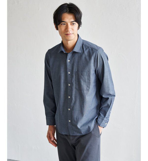 IKKA LOUNGE「デニムライクスイスカラーシャツ」|シャツ・ブラウス|