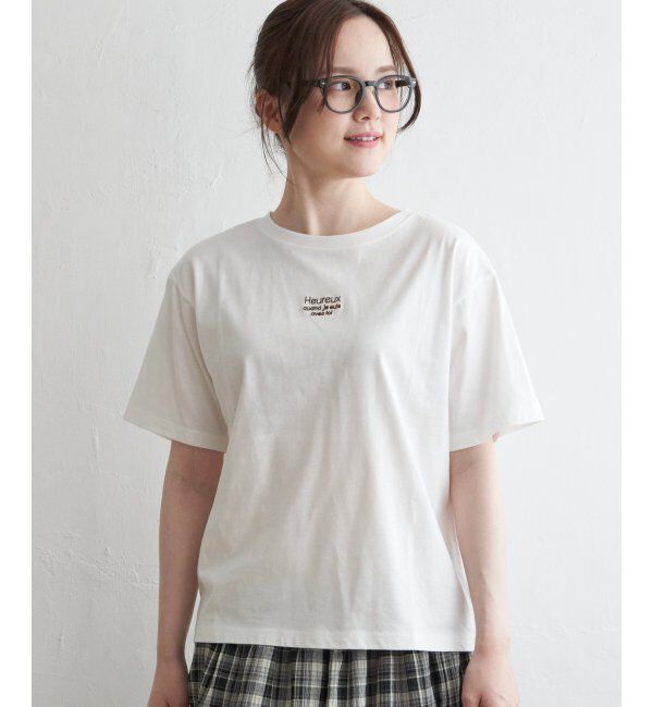 Lbc with Life「ミニロゴ刺繍Tシャツ」|Tシャツ・カットソー|