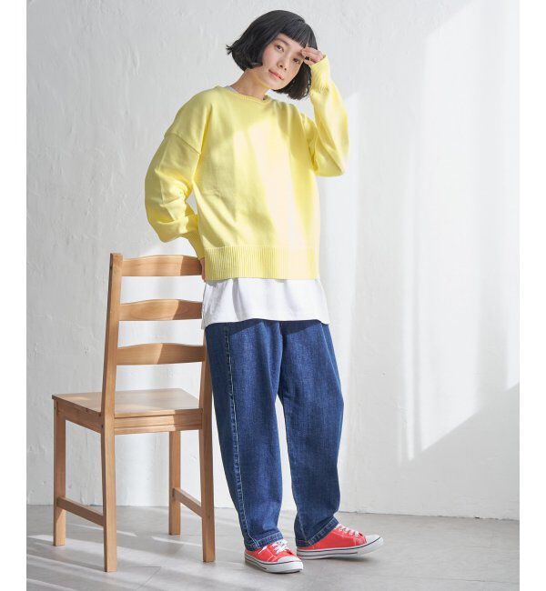 Lbc with Life「コットンPドロップショルダーニット」|カーディガン|