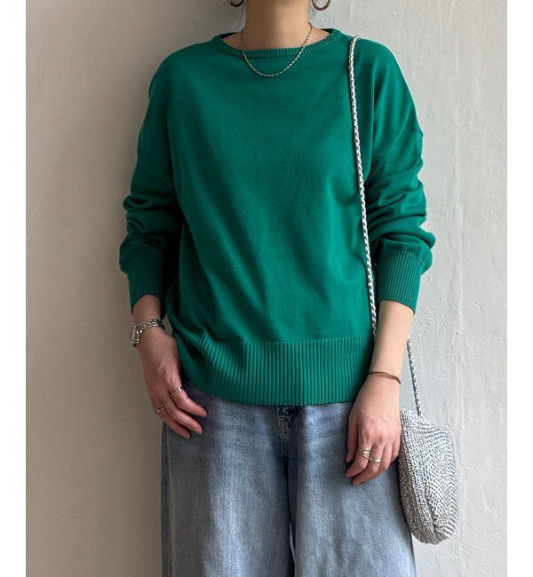 Lbc with Life「コットンPドロップショルダーニット」|カーディガン|