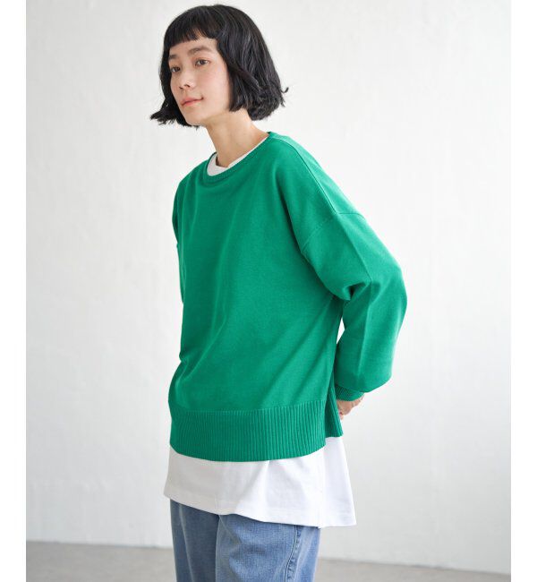 Lbc with Life「コットンPドロップショルダーニット」|カーディガン|