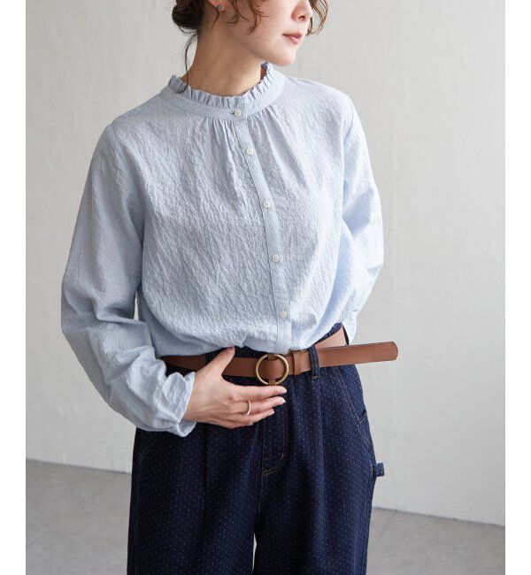 Lbc with Life「オーガニックコットン襟フリル2WAYブラウス」|シャツ・ブラウス|