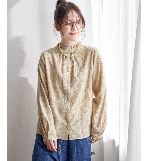 Lbc with Life「オーガニックコットン襟フリル2WAYブラウス」|シャツ・ブラウス|