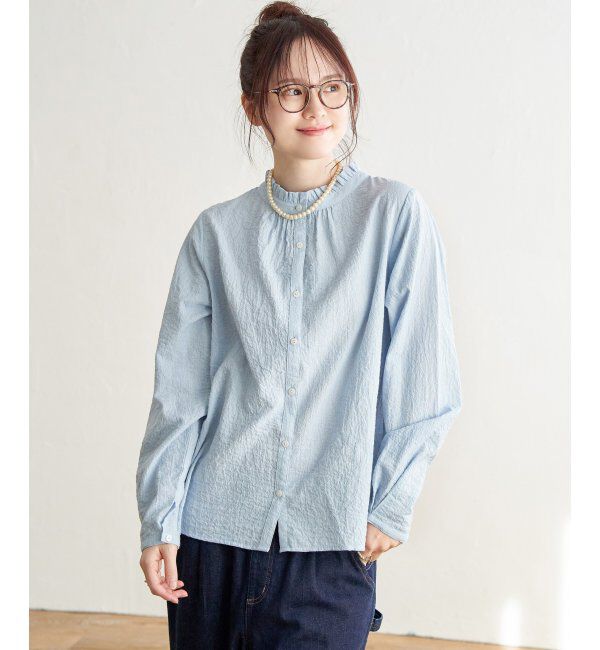 Lbc with Life「オーガニックコットン襟フリル2WAYブラウス」|シャツ・ブラウス|