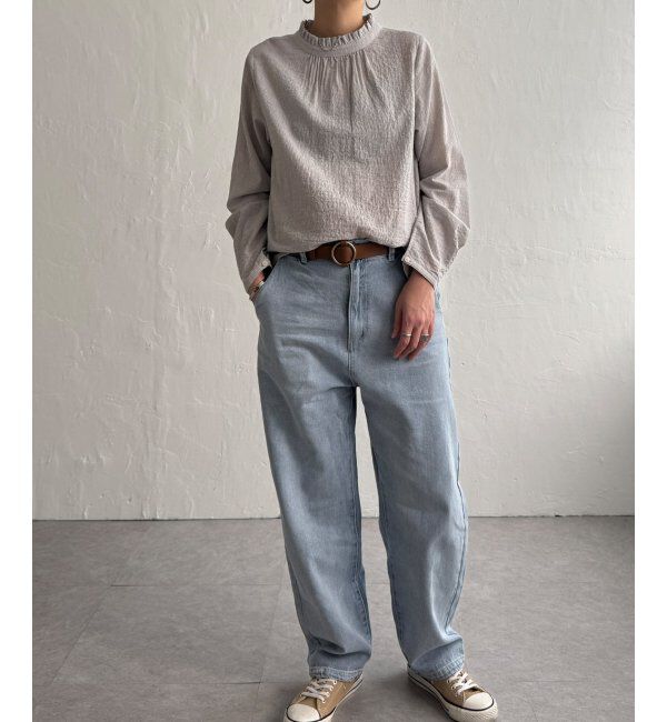 Lbc with Life「オーガニックコットン襟フリル2WAYブラウス」|シャツ・ブラウス|