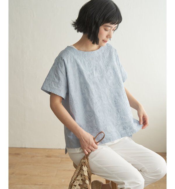 Lbc with Life「ペイズリーシシュウブラウス」|シャツ・ブラウス|グレー