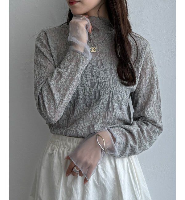 Lbc with Life「ジャカード切り替えシアーロンT」|Tシャツ・カットソー|