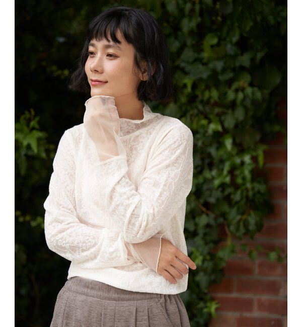 Lbc with Life「ジャカード切り替えシアーロンT」|Tシャツ・カットソー|