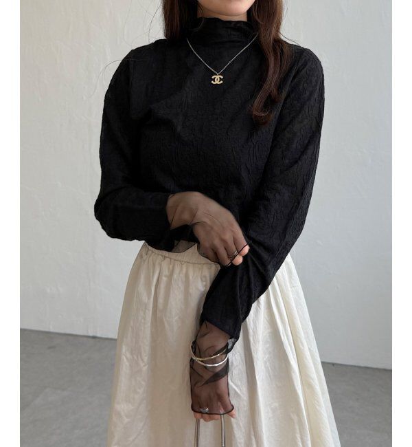 Lbc with Life「ジャカード切り替えシアーロンT」|Tシャツ・カットソー|