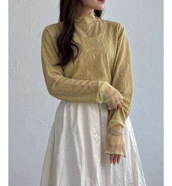 Lbc with Life「ジャカード切り替えシアーロンT」|Tシャツ・カットソー|