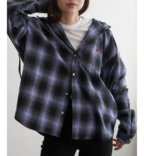 VENCE share style「BEVERLY HILLS POLO CLUB ネルチェックシャツパーカー」|シャツ・ブラウス|ブルー