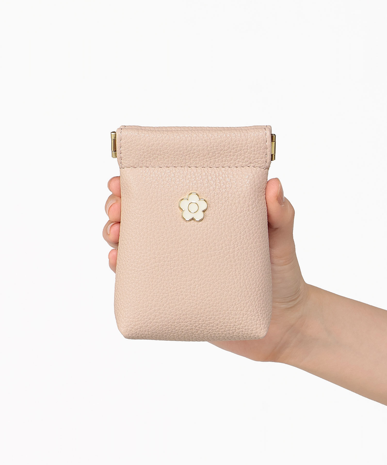 MARY QUANT「シュリンクエポデイジー バネクチポーチスリム」|ポーチ|ピンク