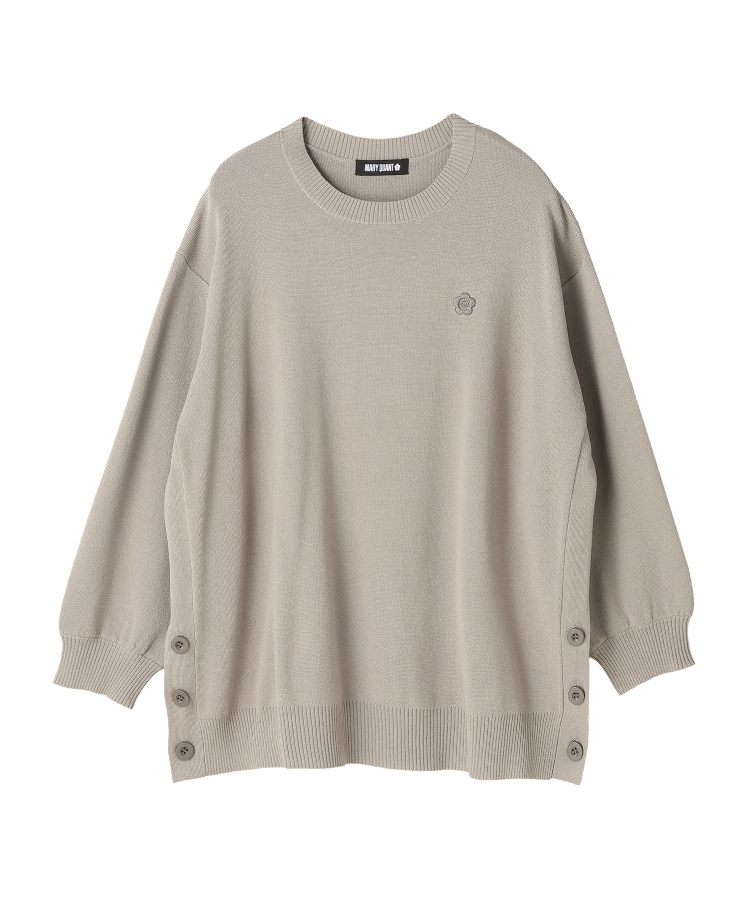 MARY QUANT「サイドボタンニット プルオーバー」|プルオーバー|グレージュ