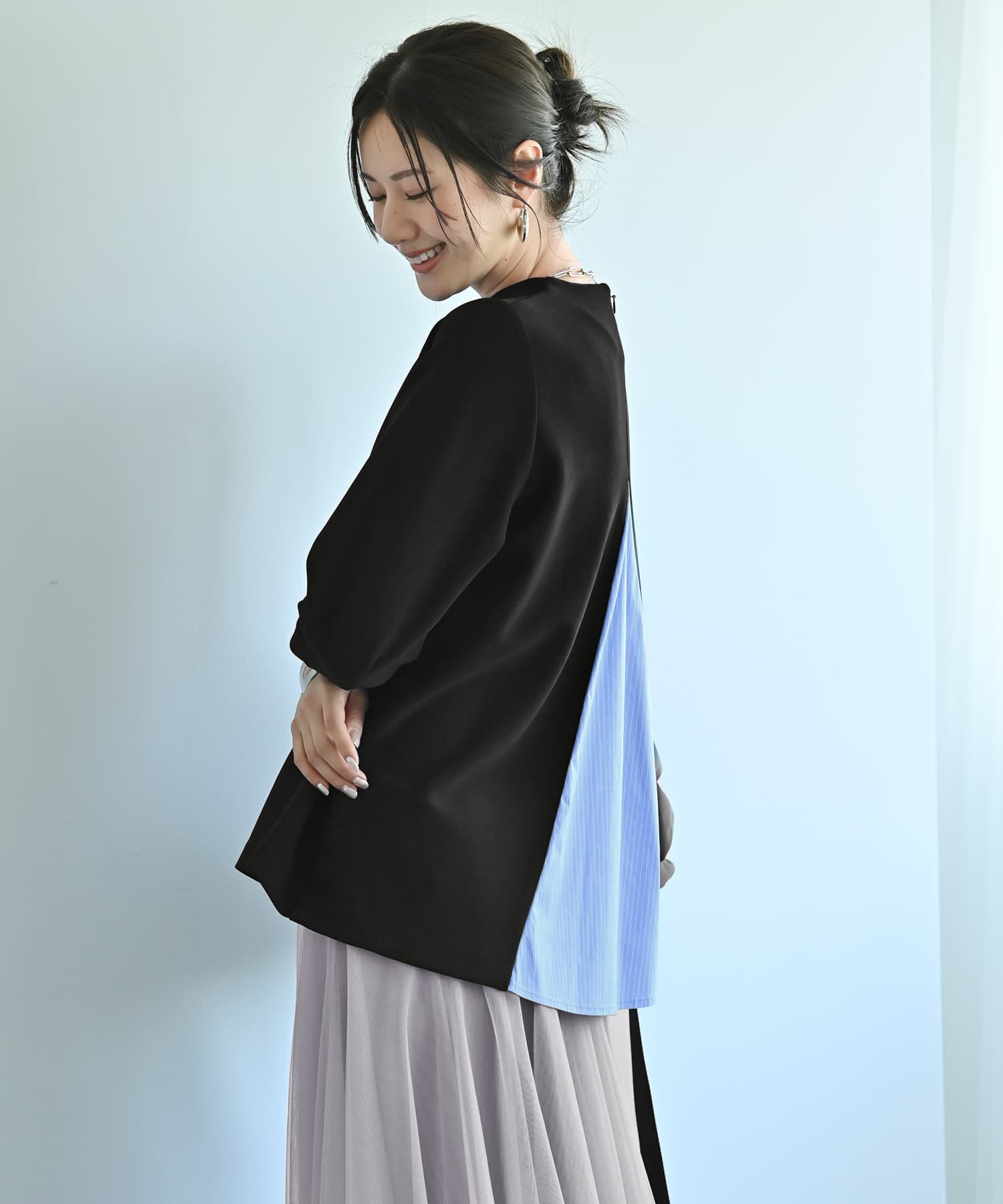 STYLE DELI「【Kana Oyama&times;BLK001】バックシャツ生地トップス／DELI size」|Tシャツ・カットソー|