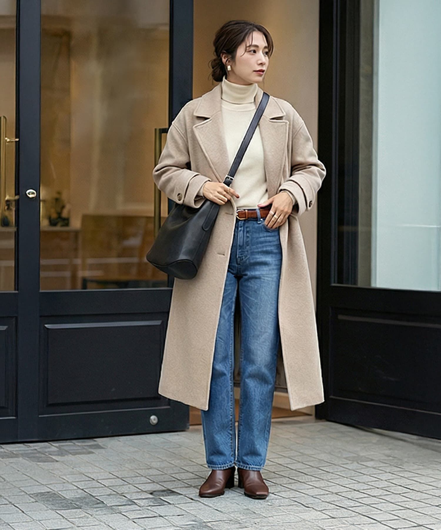 STYLE DELI「【DELI by】アーキテクトフォルムリアルレザーバケットバッグ」|トートバッグ|