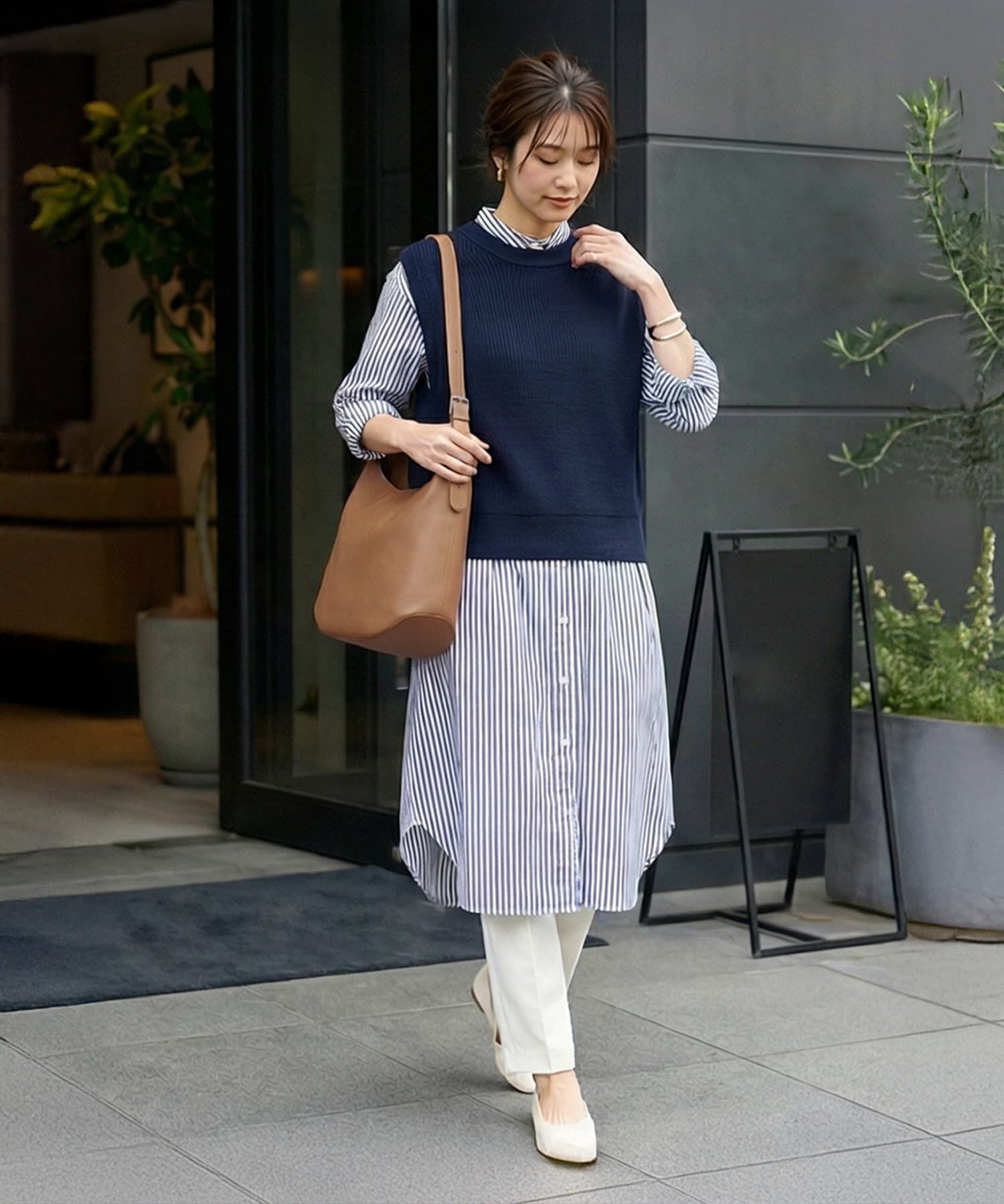 STYLE DELI「【DELI by】アーキテクトフォルムリアルレザーバケットバッグ」|トートバッグ|