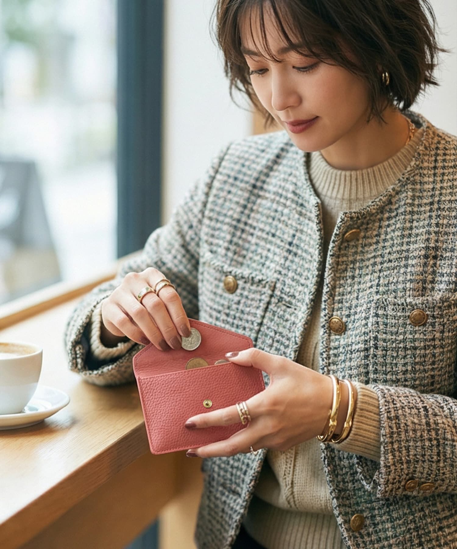 STYLE DELI「【DELI by】フラットエンベロープリアルレザーコンパクトウォレット」|財布|