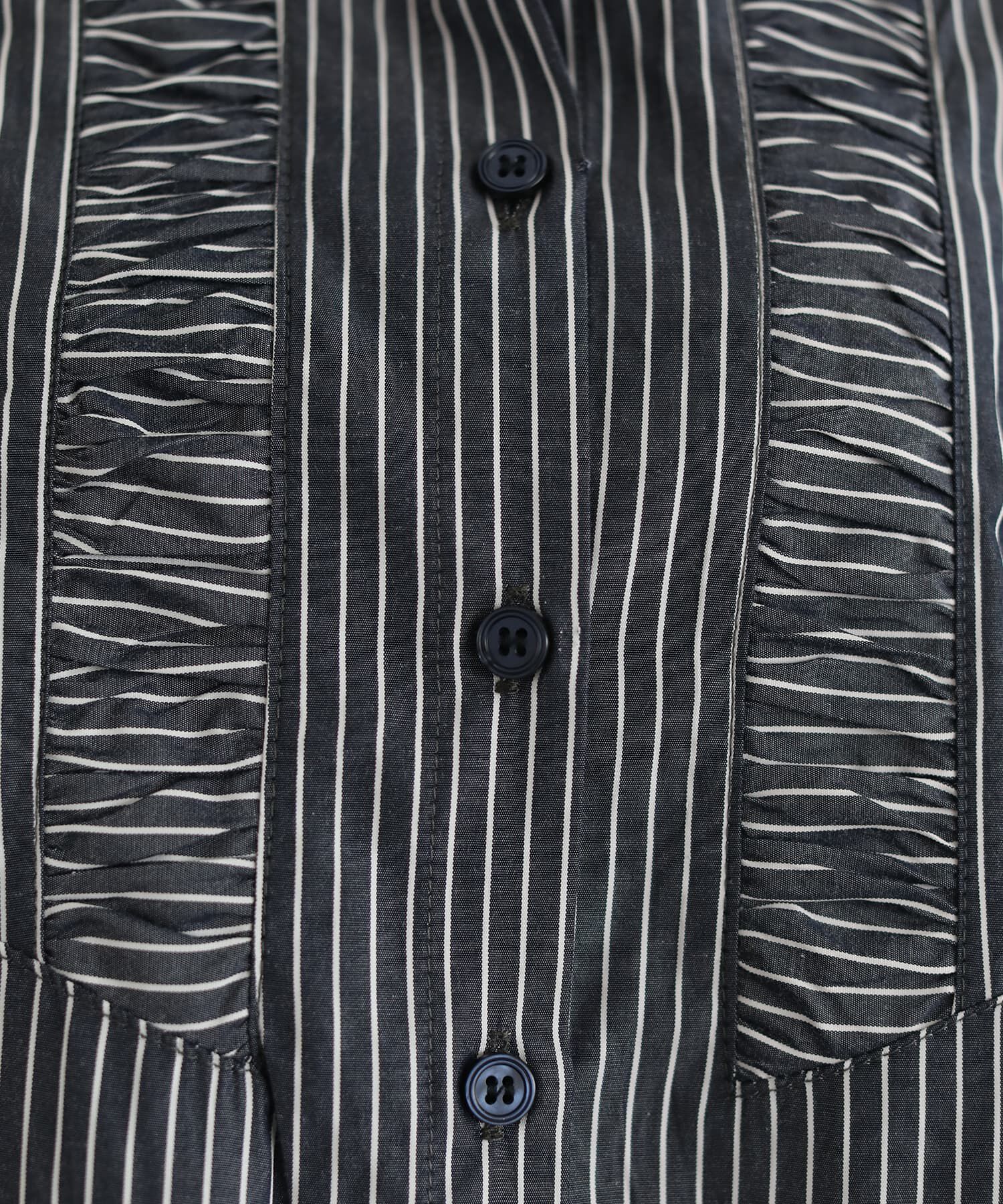 STYLE DELI「ストライプ柄ヨーク装飾バンドカラーシャツ」|シャツ・ブラウス|