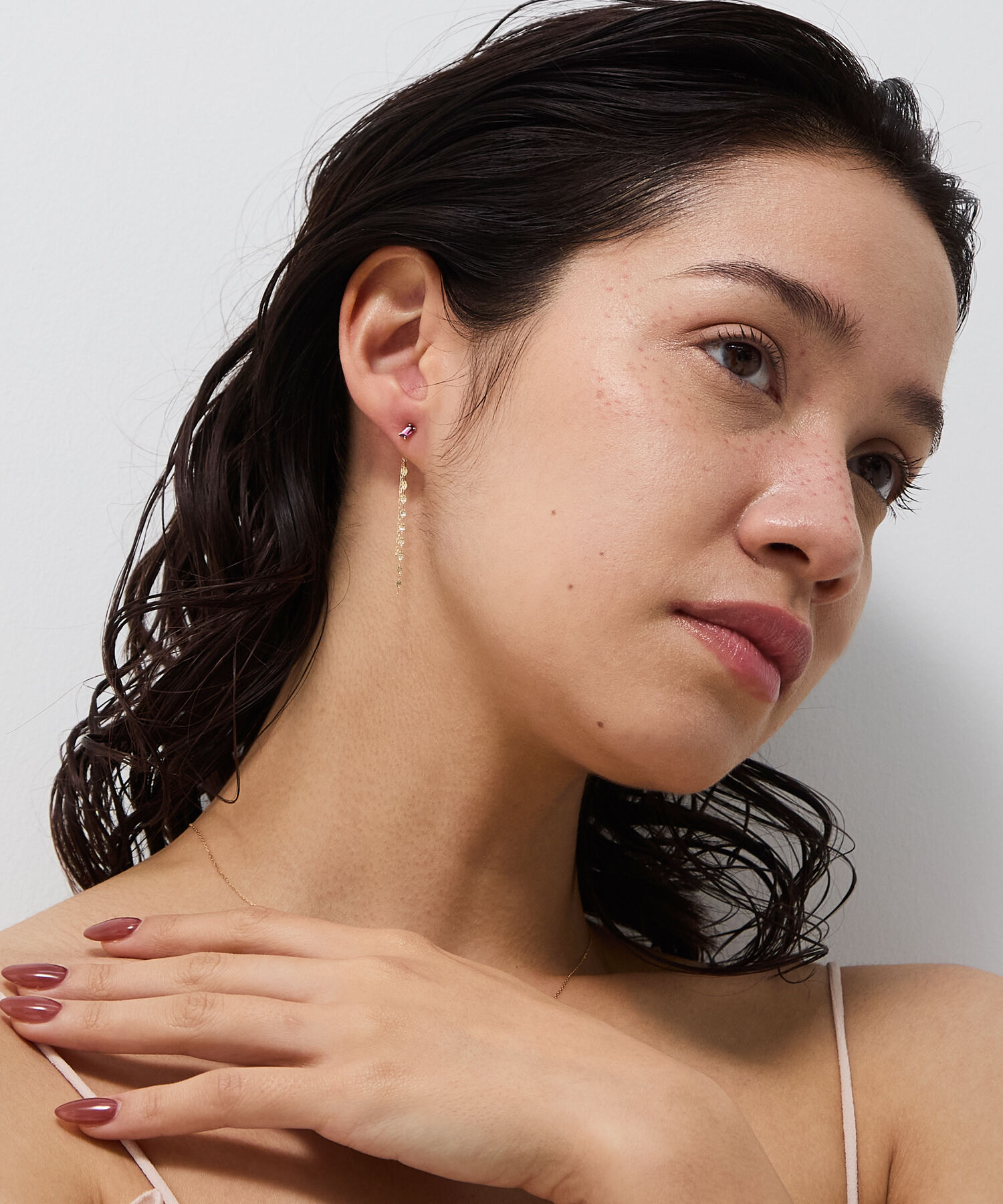 JUPITER「【K10】天然石カクテルプチピアス/ロードライトガーネット」|ピアス|