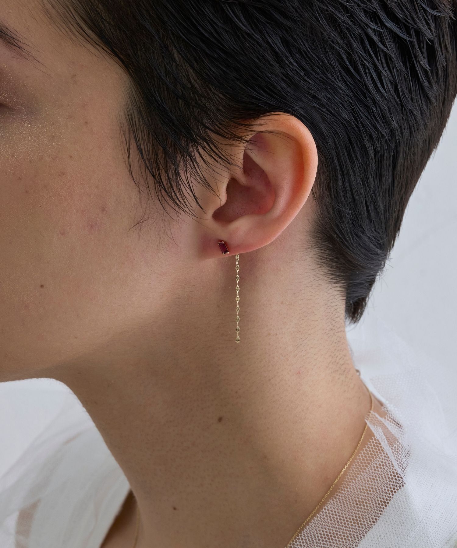 JUPITER「【K10】天然石カクテルプチピアス/ロードライトガーネット」|ピアス|