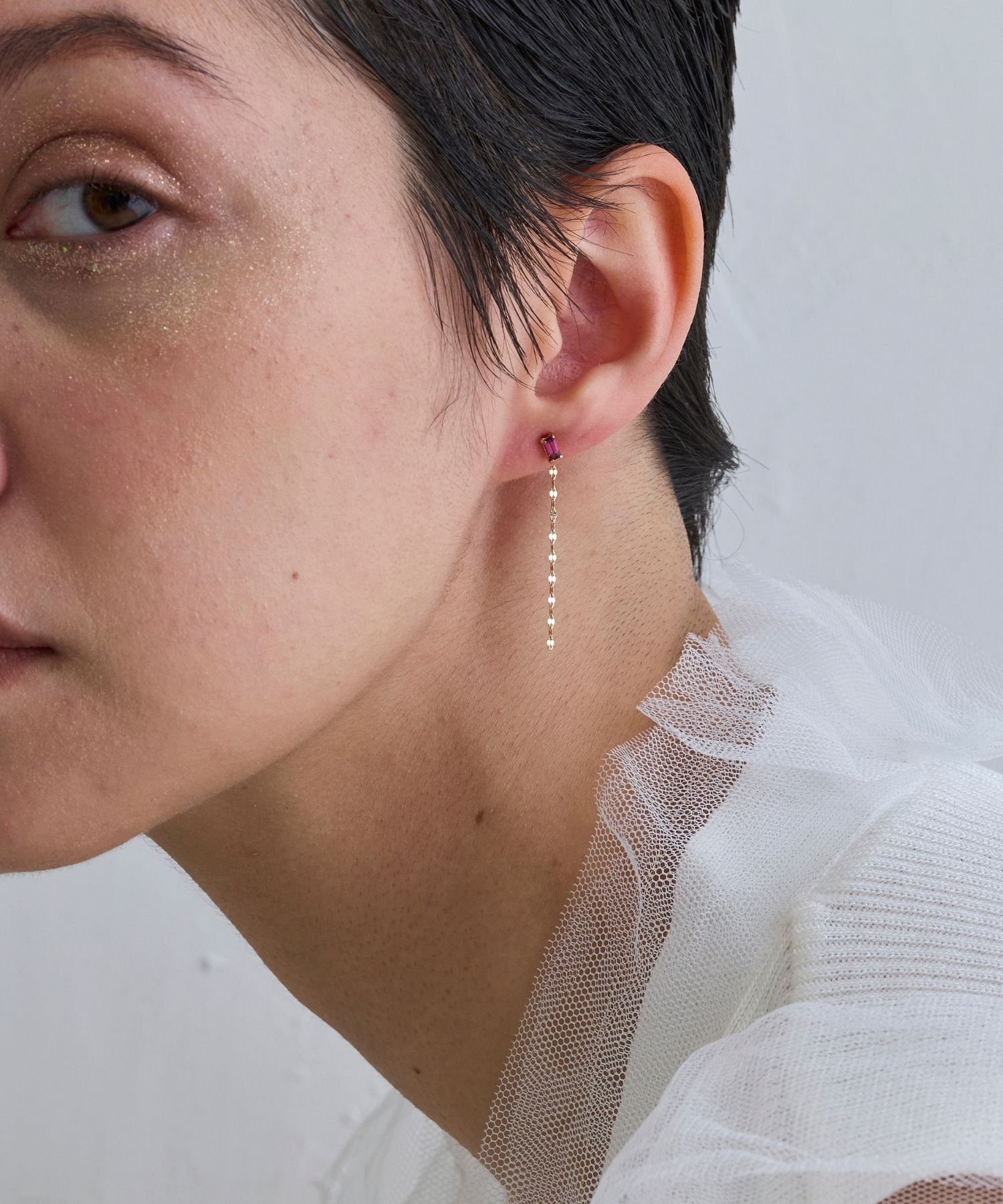 JUPITER「【K10】天然石カクテルプチピアス/ロードライトガーネット」|ピアス|