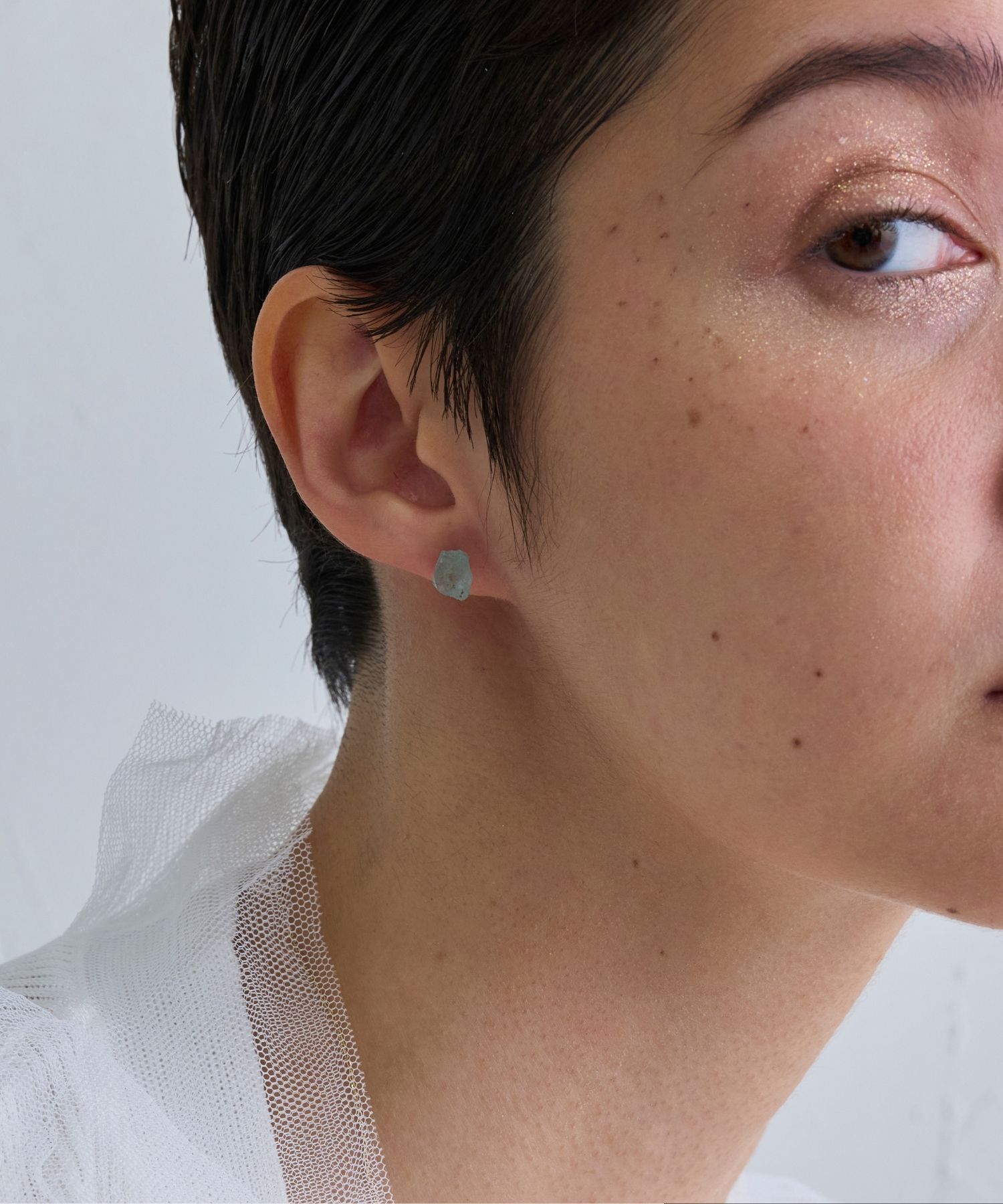 JUPITER「【K10】天然石アンカットピアス/片耳　アパタイト」|ピアス|