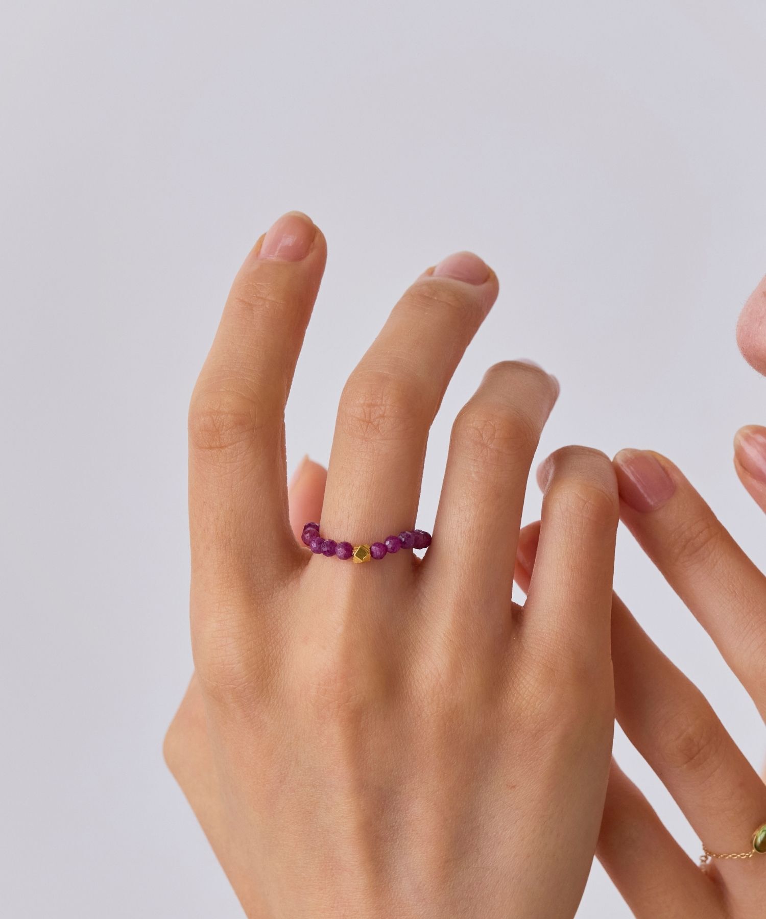 JUPITER「【SV】天然石ビーズリング/金属アレルギー対応　ルビー」|リング|