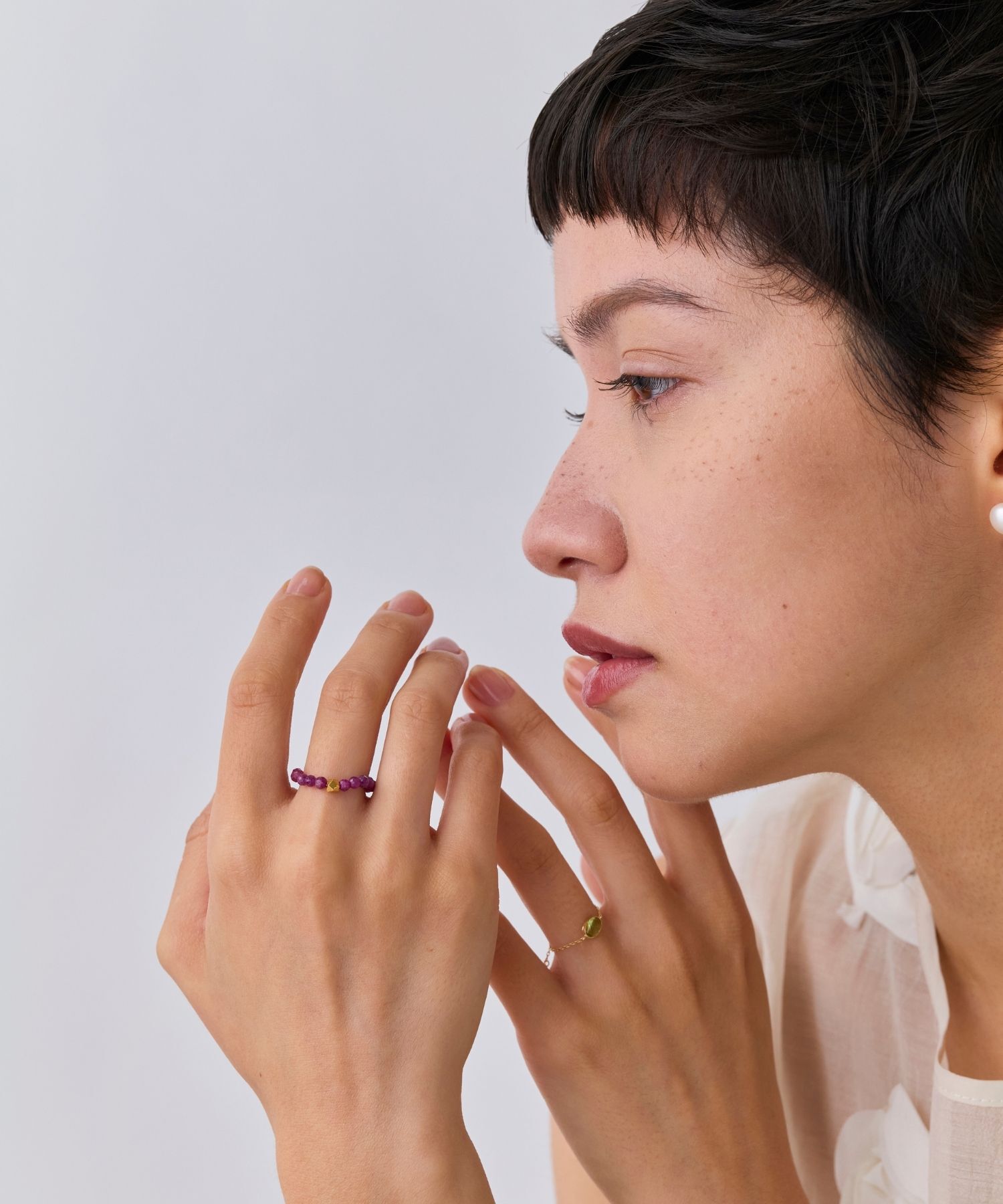 JUPITER「【SV】天然石ビーズリング/金属アレルギー対応　ルビー」|リング|