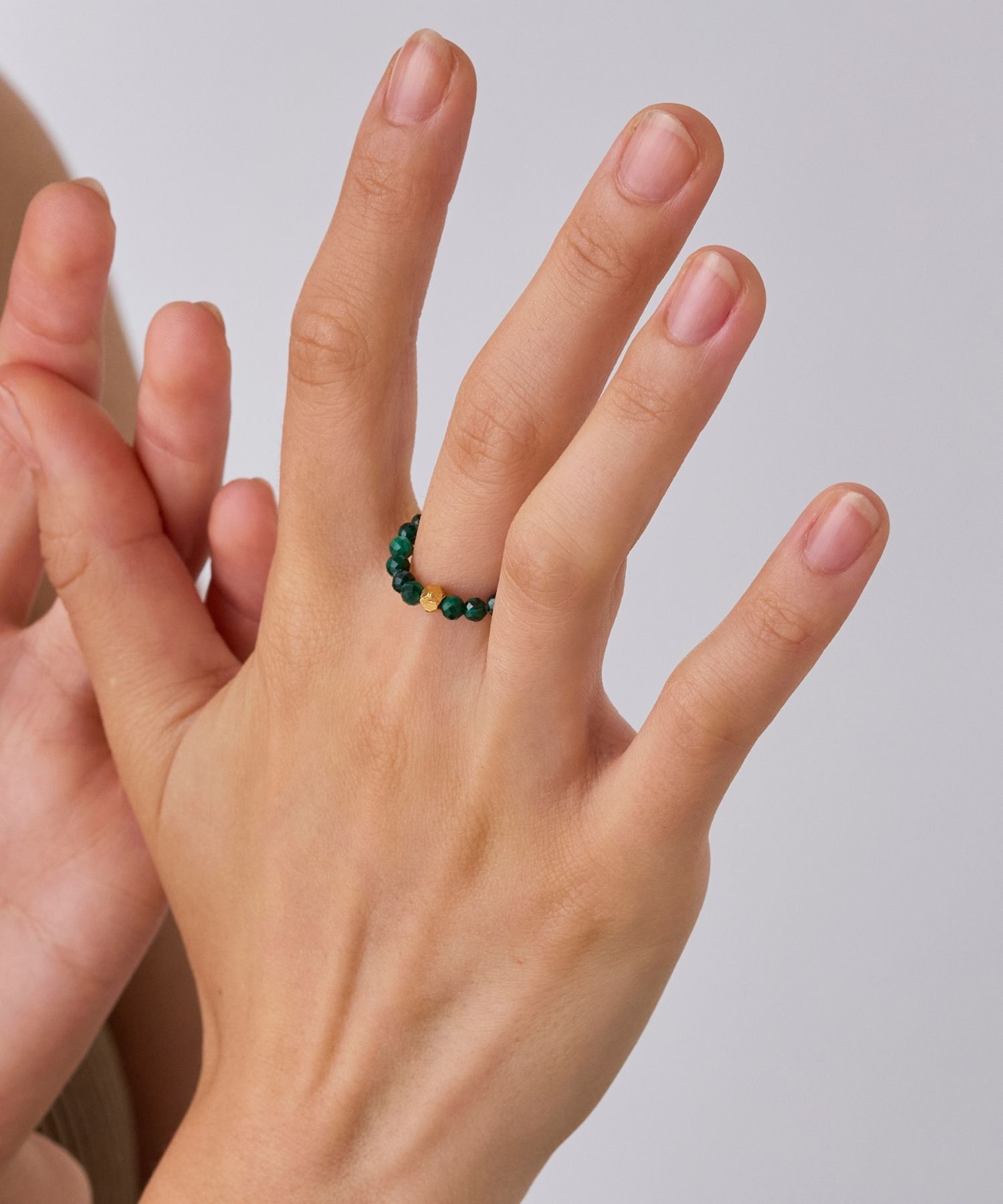 JUPITER「【SV】天然石ビーズリング/金属アレルギー対応　マラカイト」|リング|