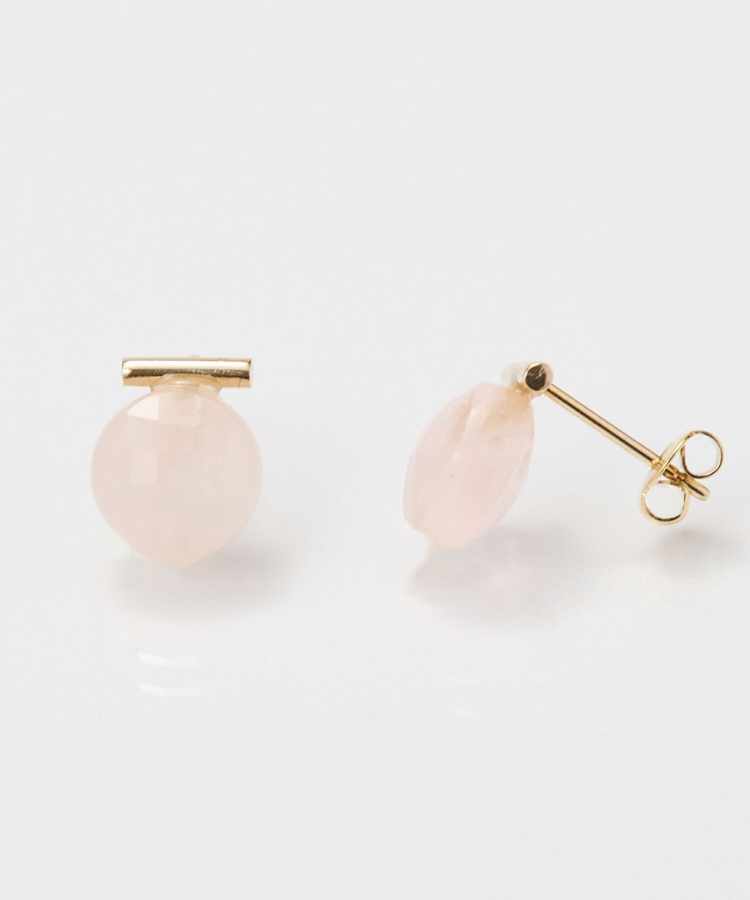 Phoebe「【金属アレルギー対応】パワーストーンバーピアス　ローズクォーツ/天然石」|ピアス|