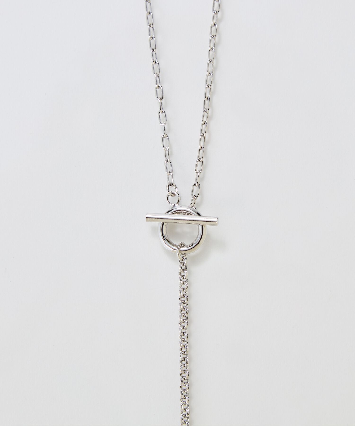  「【金属アレルギー対応】Y字マルチwayロングコインチェーンネックレス　シルバー」|ネックレス|