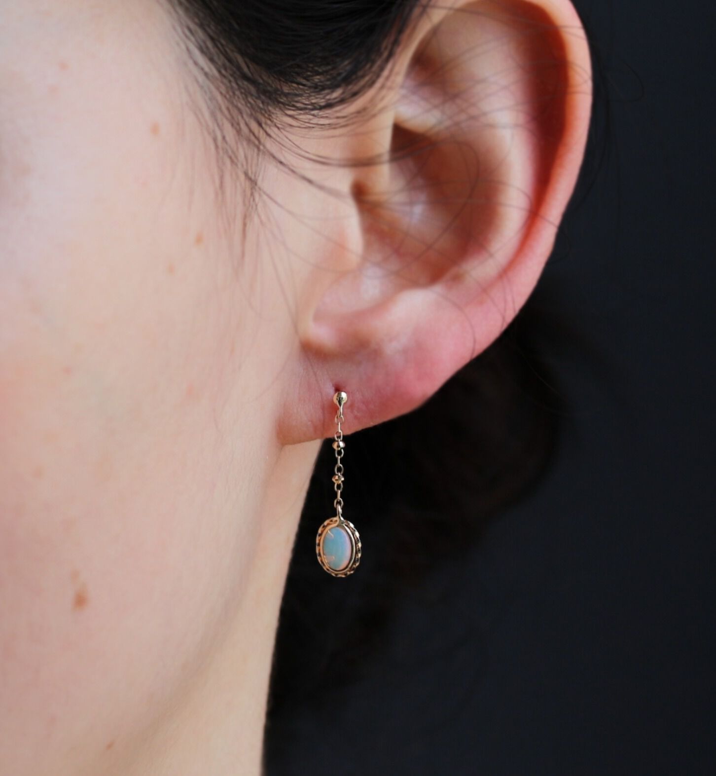  「オーストラリア オパール ピアス | K10YG」|ピアス|