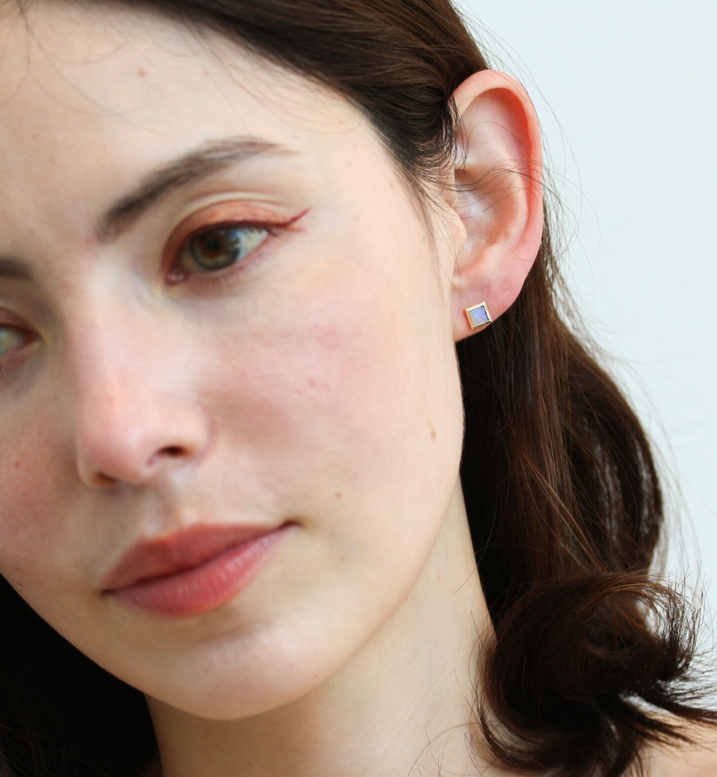  「オパール スクエア ピアス | K10YG」|ピアス|