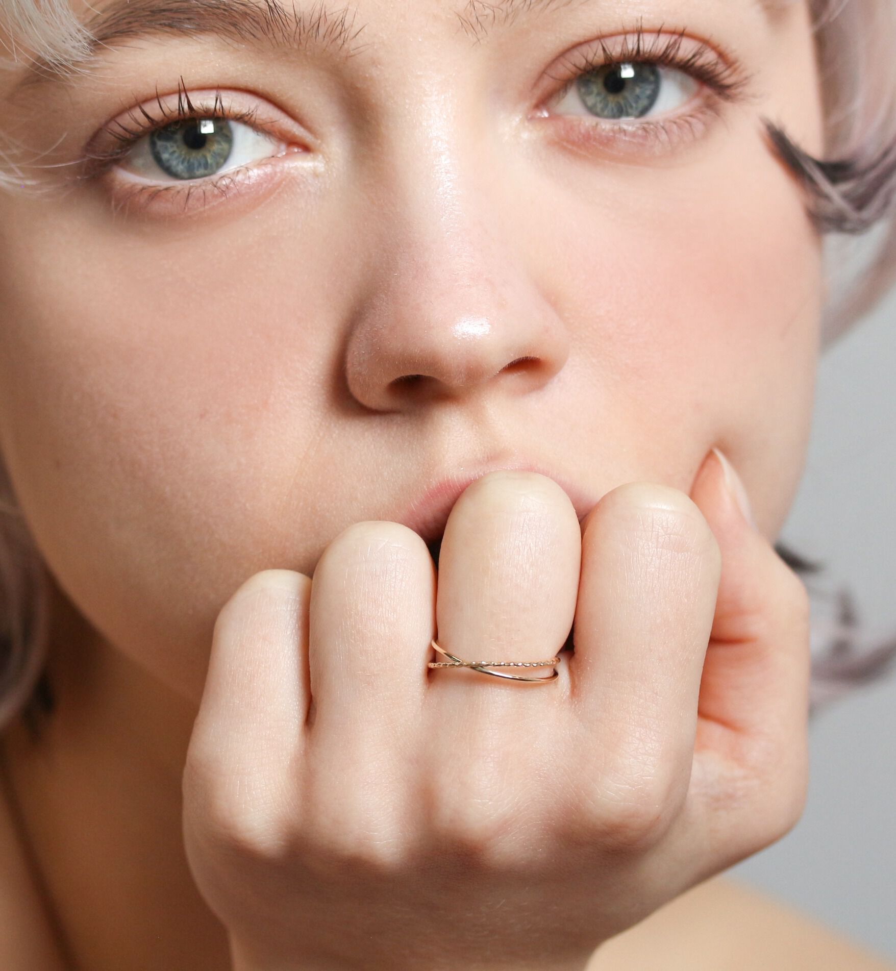  「ゴールド クロス リング | K10YG」|リング|