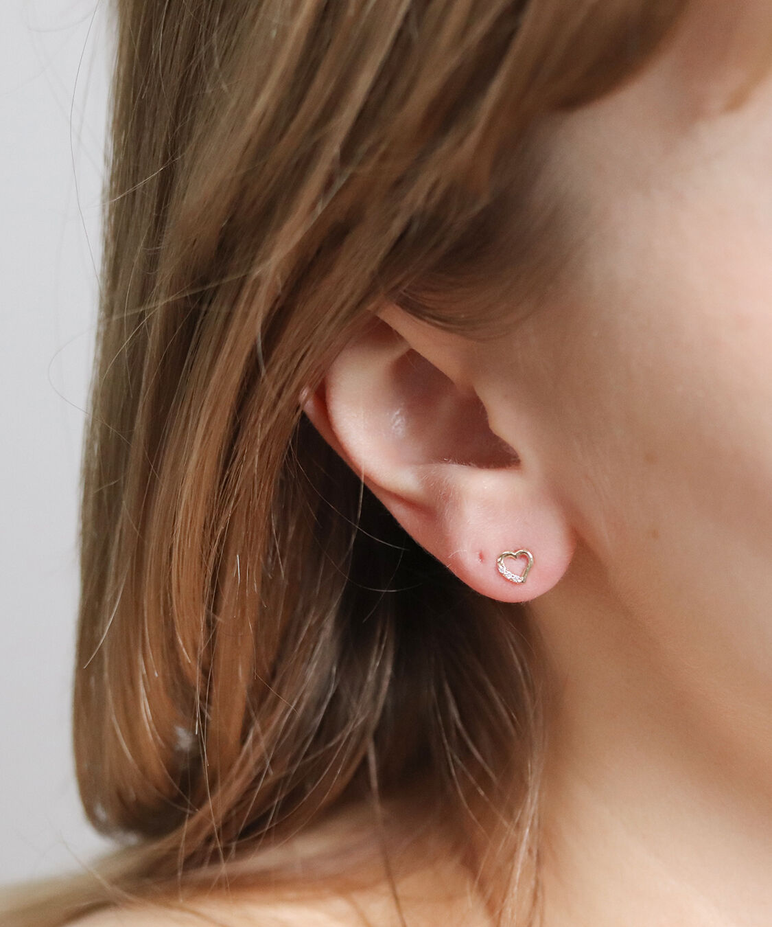  「ダイヤモンド ハート ピアス | K10YG」|ピアス|