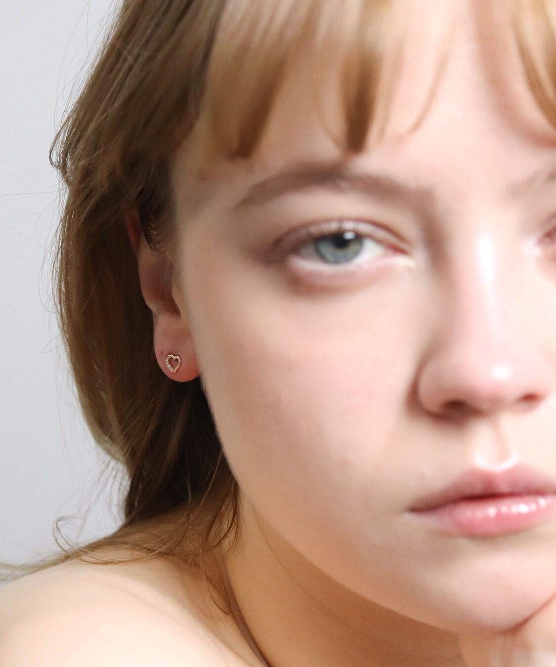  「ダイヤモンド ハート ピアス | K10YG」|ピアス|