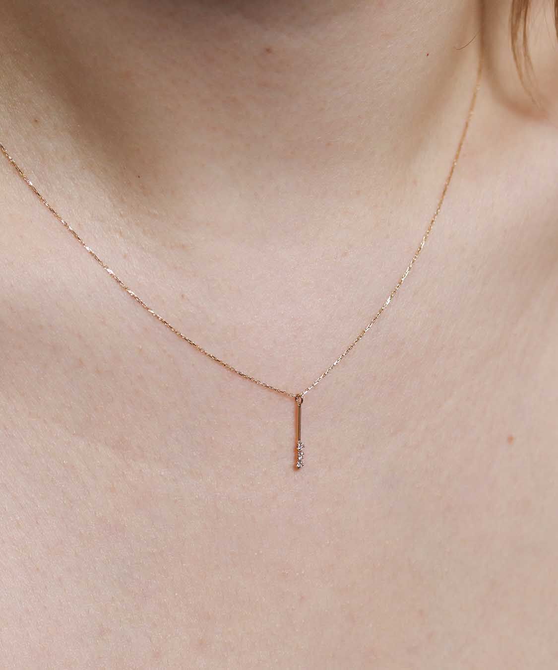  「ダイヤモンド ライン ネックレス | K10YG」|ネックレス|