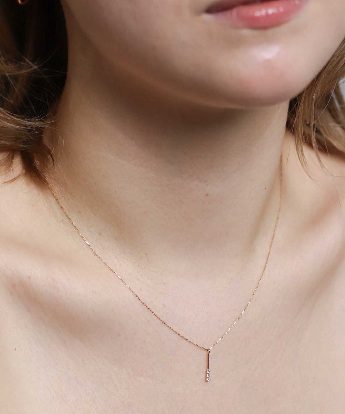  「ダイヤモンド ライン ネックレス | K10YG」|ネックレス|