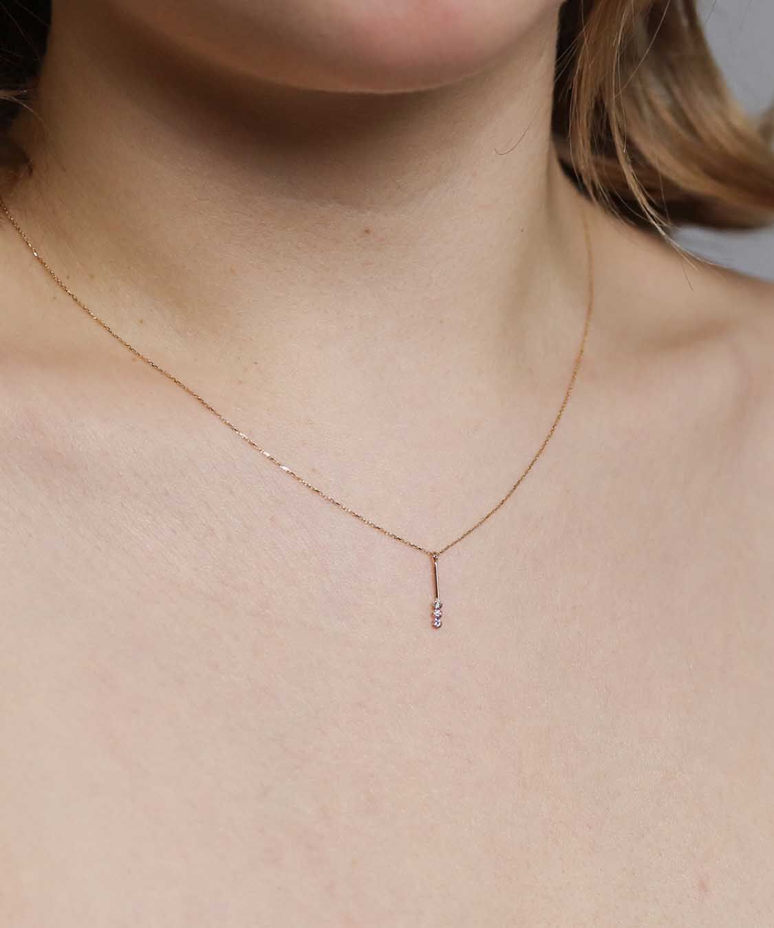  「ダイヤモンド ライン ネックレス | K10YG」|ネックレス|