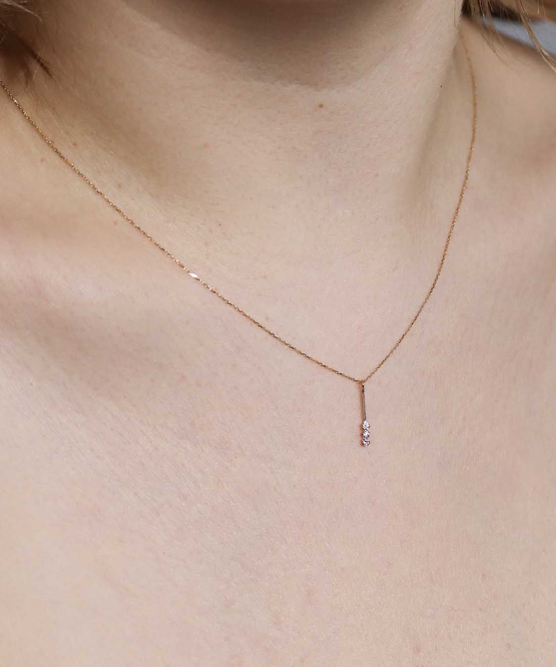  「ダイヤモンド ライン ネックレス | K10YG」|ネックレス|