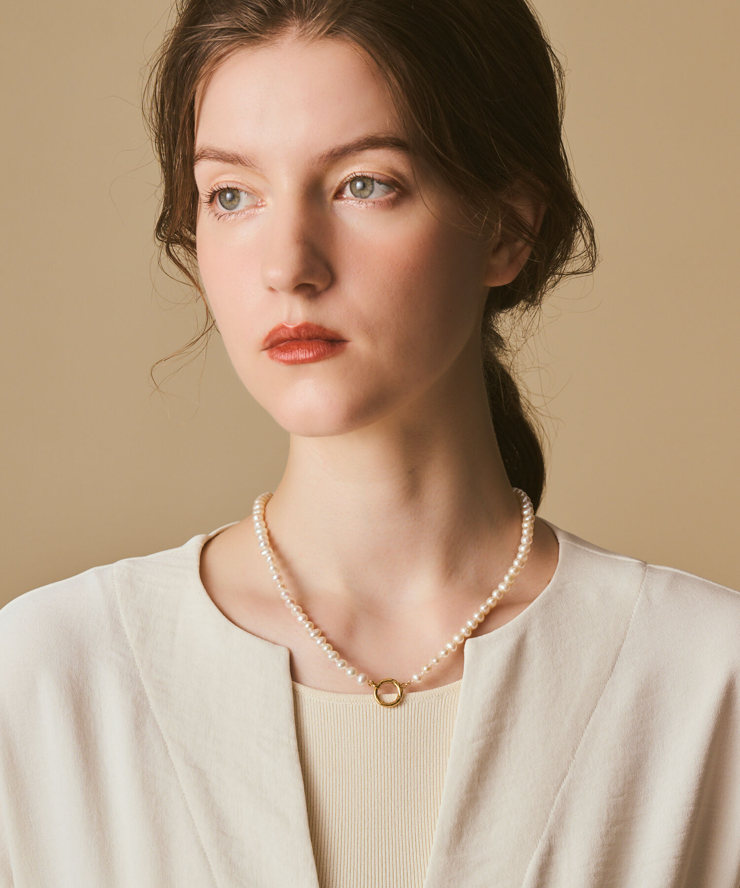 agete「ゴールドパールネックレス」|ネックレス|