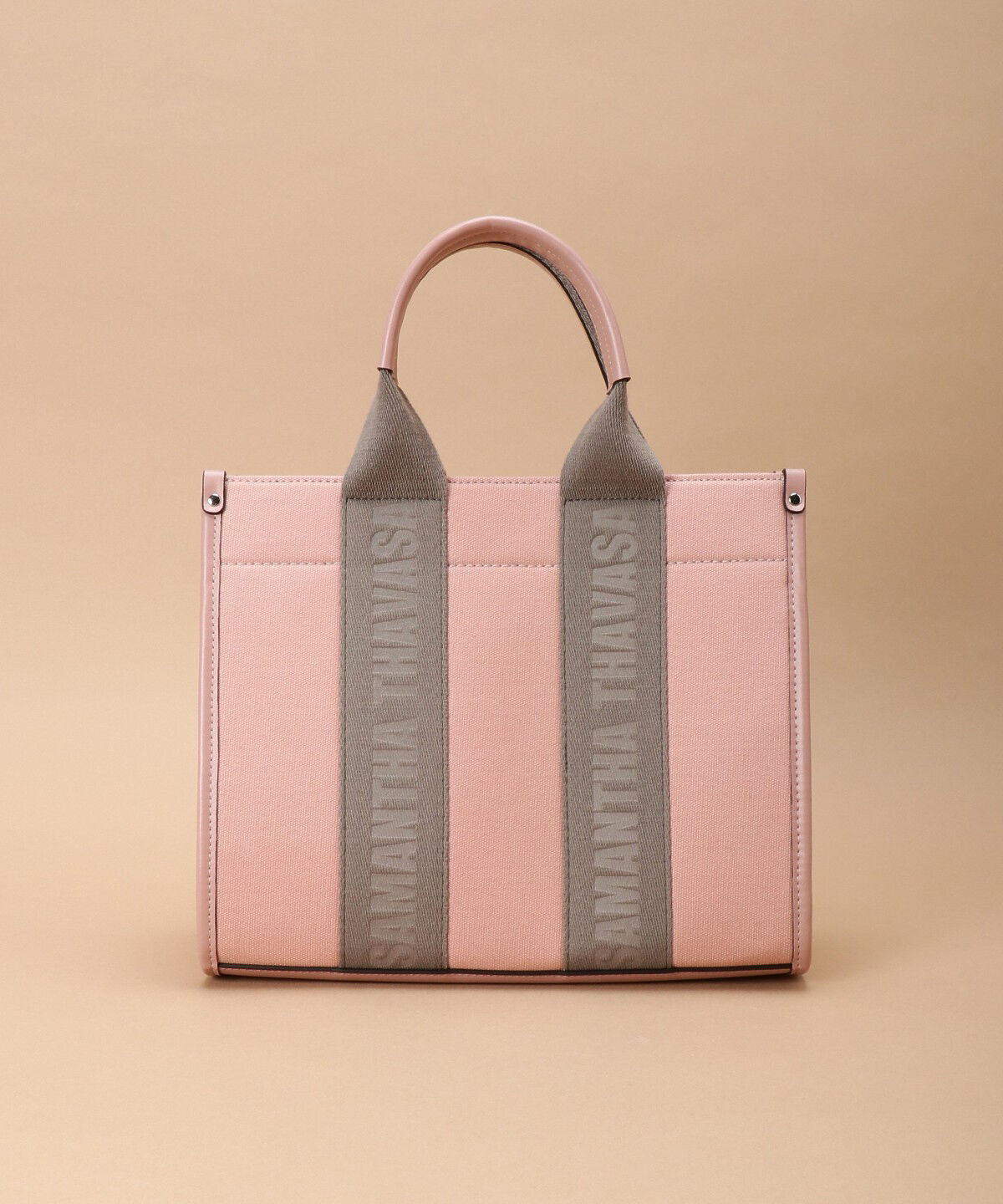 Samantha Thavasa「スクエアキャンバストート 小サイズ」|トートバッグ|ﾋﾟﾝｸﾍﾞｰｼﾞｭ