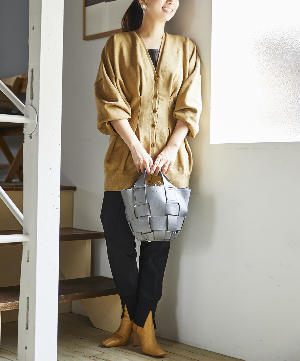 Samantha Thavasa「ファー巾着付きメッシュバッグ」|ハンドバッグ|