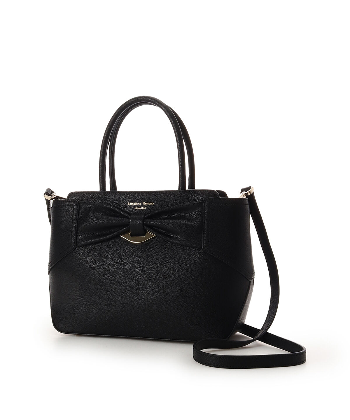 Samantha Thavasa「リボンモチーフ スプリットレザーハンドバッグ」|ハンドバッグ|